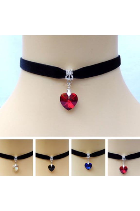 Choker Necklaces Adjustable Chic Faux Leather Vintage Gothic Style Velvet Choker for Women,White