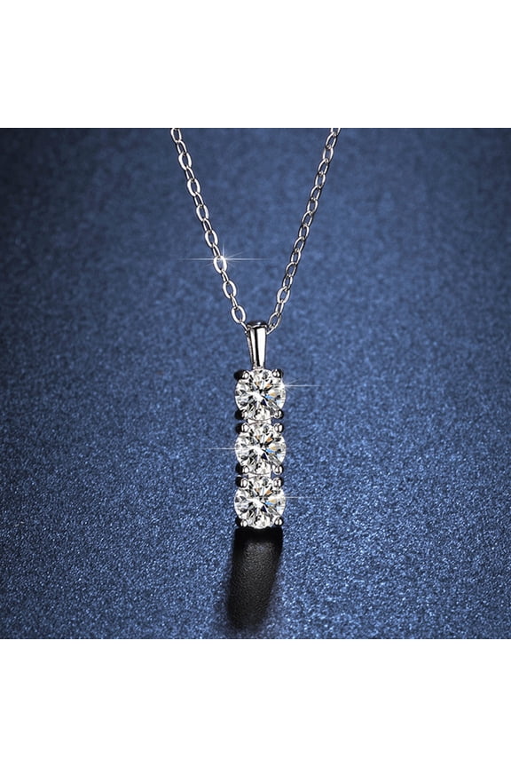 Female Necklace with Rhinestone Pendant Simple Style Adjustable Length with Extended Chain Electroplated Clavicle Necklace for Wedding Party Formal Banquet ,Silver