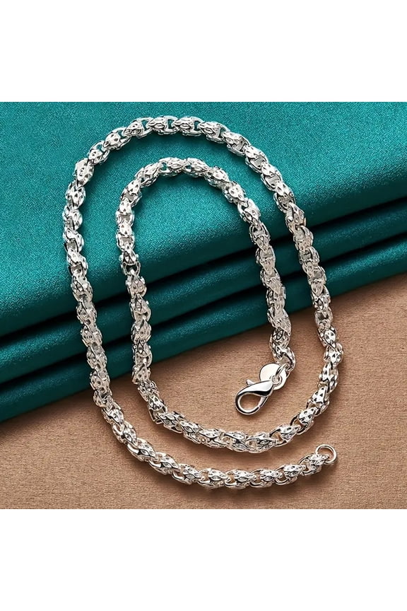 Mens Cuban Link Chain Necklace Silver Bling Choker Necklace Hip Hop Jewelry Accessory for Daily Wear Work Date ,50cm