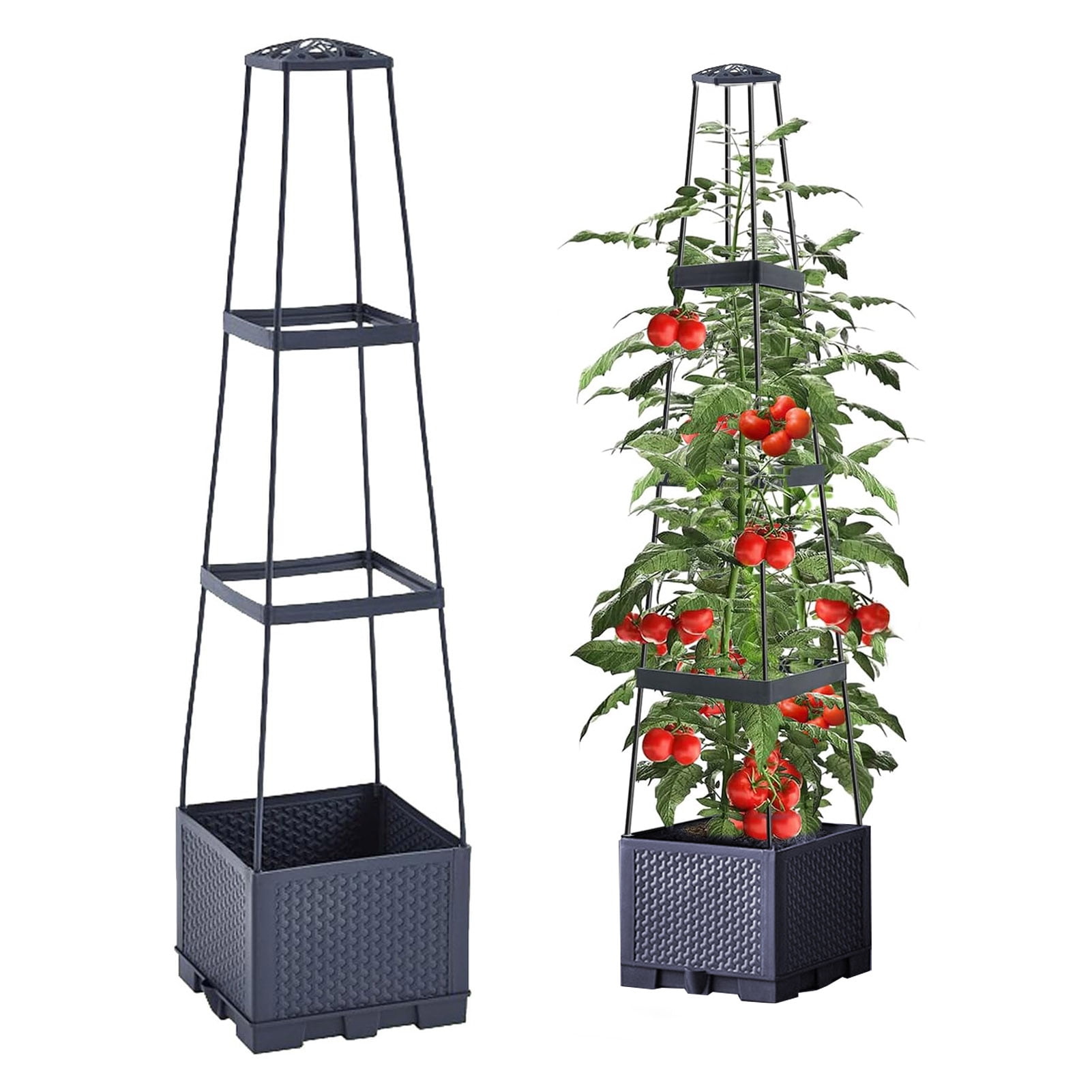 Moxufan Planter Box with Trellis Automatic Watering Easy Assembly ...