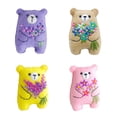 thumbnail image 1 of Moxufan Pocket Hug Flower Bear Doll Handmade Felt Floral Bouquet Little Bear Plushie Toy Decoration Desktop Ornament Birthday Christmas Gift,Khaki, 1 of 7