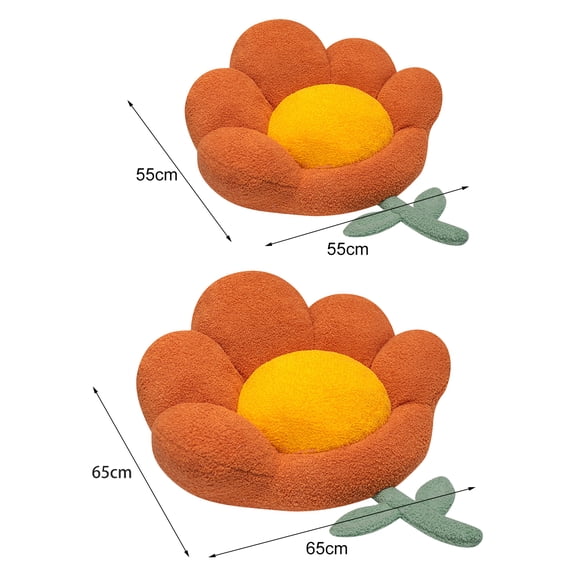 Moxufan Seat Mat Detachable Extra-so ft Texture Thickened Flower Shape Sitting Chair Seat Mat for Floor,Orange