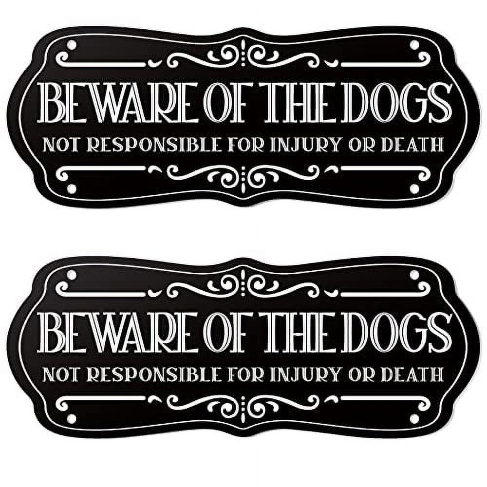Moxweyeni 2 Stück Hundewarnschild Metall - Ca. 22,9x8,9 Cm, Rustikal, Mit Nägeln, Für Zaun Oder Tür