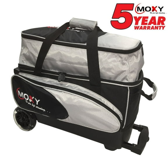 Moxy Blade Premium Double Roller Bowling Bag - Silver