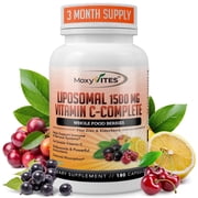 MoxyVites Liposomal Vitamin C 1500mg with Zinc and Elderberry, for Immune Support, Vegan, Gluten-Free, 180 Capsules
