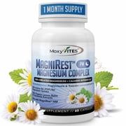 MoxyVites MagniRest Magnesium Bisglycinate Taurate with Vit B6, Sleep Aid, Anxiety Relief, Gluten-Free, Vegan, 60 Count