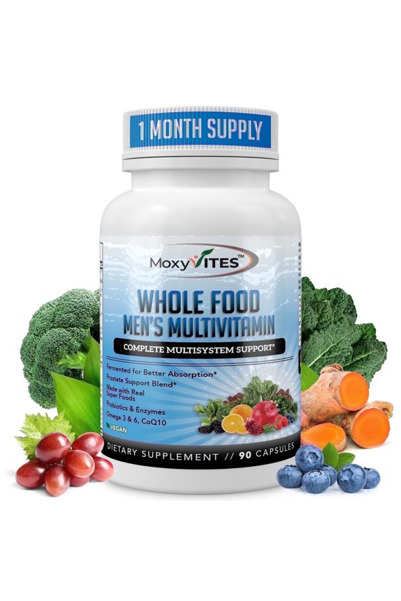 Men's Multivitamin, Methylated, with Probiotics, Prostate Blend, 44 Whole-Food Nutrients, 90 Capsules