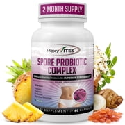 MoxyVites Spore Probiotic 10B CFU Digestive Health Vegan Gluten-Free 60 Count Capsules