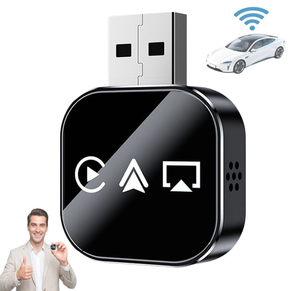 Moxycarts Carplay, 3 in 1 moxycarts Wireless Carplay, Fast Automatic Connection with Stable Signal, Compact and Portable, Supports Video Input and TV Streaming Playback, For In-Vehicle Use