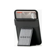 Moxyo Wallet Phone Grip Stand, Magnetic, Universal, Compatible, Vegan Leather