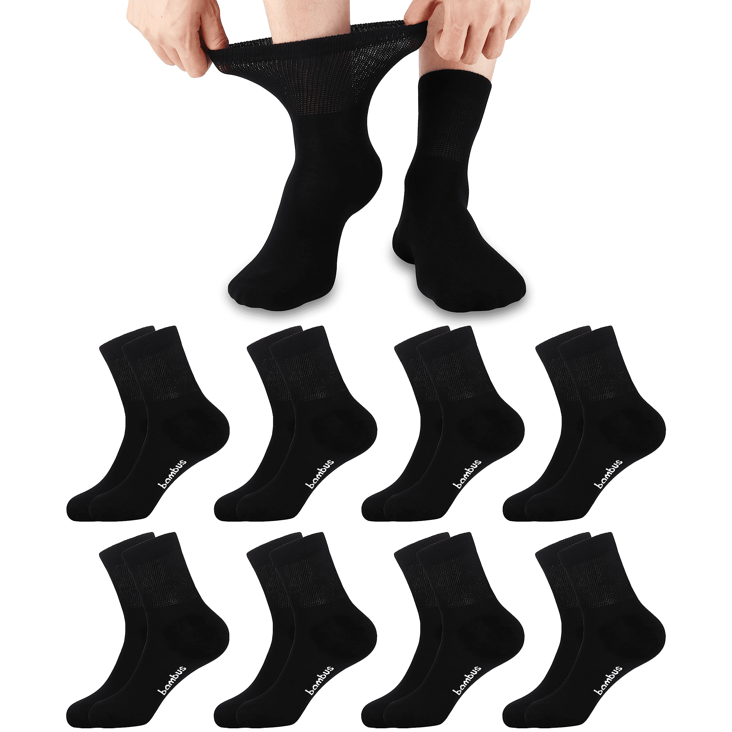 Moyel 8 Pairs Diabetic Socks For Men Non Binding Bamboo Socks Mens