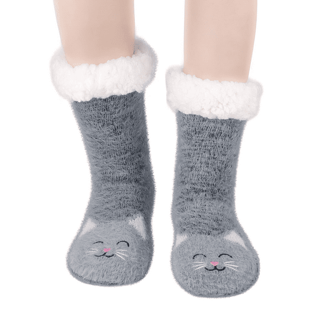 Moyel Fuzzy Slipper Socks For Women With Grippers Non Slip Cozy Fluffy ...