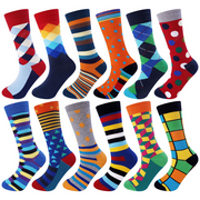 Moyel Mens Dress Crew Socks 7-13 Fun Novelty Funky Funny Socks for Men Cool Gifts for Men 12 Pack