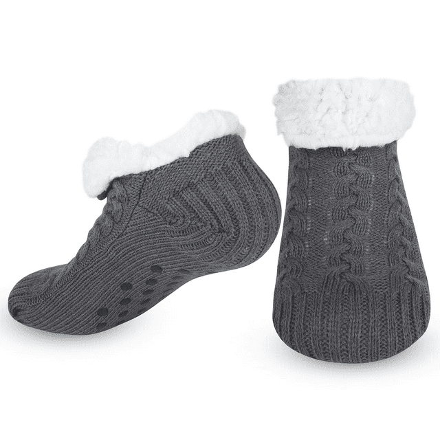 Moyel Men's NonSkid Bottoms Slipper Socks Fuzzy, Warm, Comfy Thermal