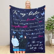 Moyel To Bestie Blanket Friend Gifts Women Friendship Gifts for Women Sister Gifts from Sister Birthday Gifts for Best Friend Woman Warm Soft