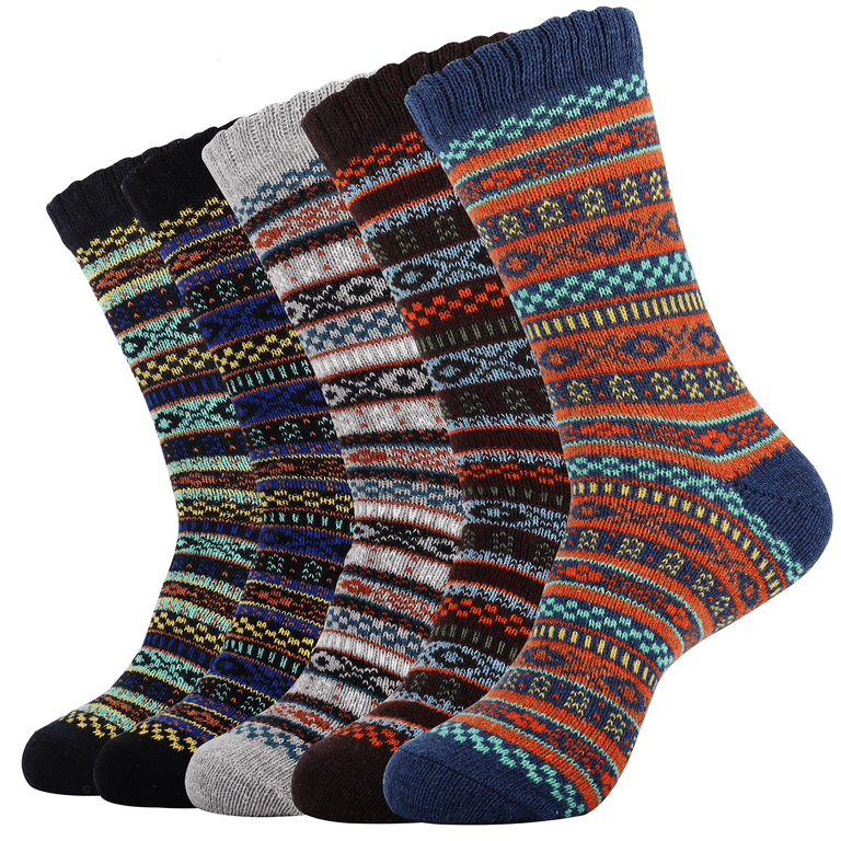 Wool Socks Men\'s Thick 5 Pairs Thermal Warm Winter Men Super Soft Cozy Boot Cold Cushioned Wool Socks Mens, 5 Pairs Hiking Thermal Warm Socks  main image 4