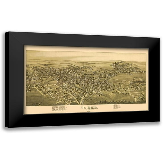 Moyer 24x15 Black Modern Framed Museum Art Print Titled - Dubios Pennsylvania - Moyer 1895