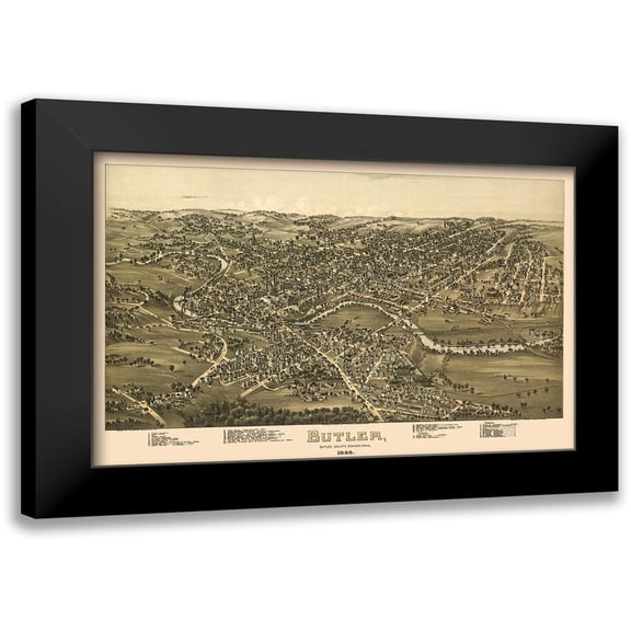 Moyer 24x17 Black Modern Framed Museum Art Print Titled - Butler Pennsylvania - Moyer 1896