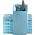thumbnail image 1 of Moyes Home, Baby Blue Pre-Folded Pocket Napkins, Linen-Feel Disposable Airlaid Napkins for Kitchen, Bathroom, Parties, Weddings, Dinners or Events , 8 x 4 inches Folded Size, Pack of 50, 1 of 4