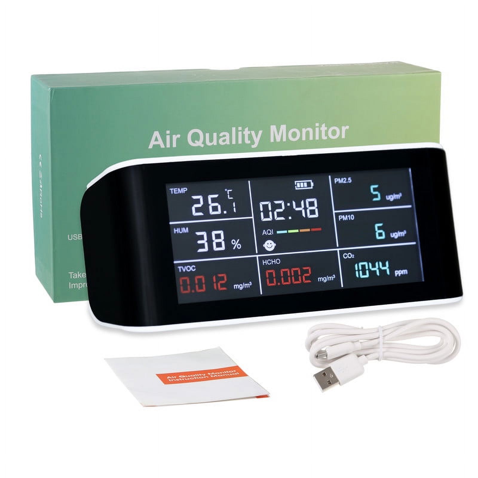 Moyic 9In1 Indoor Air Quality Monitor Indoor Portable CO2 Monitor