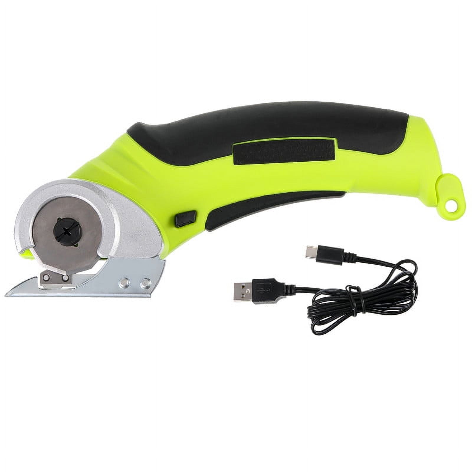 Cordless Electric Scissors Rotary Cutter - Electric Cardboard Box Cutter  Mini w/Replacement Blade & Storage Case, Safety Button, Power Carpet Cutter