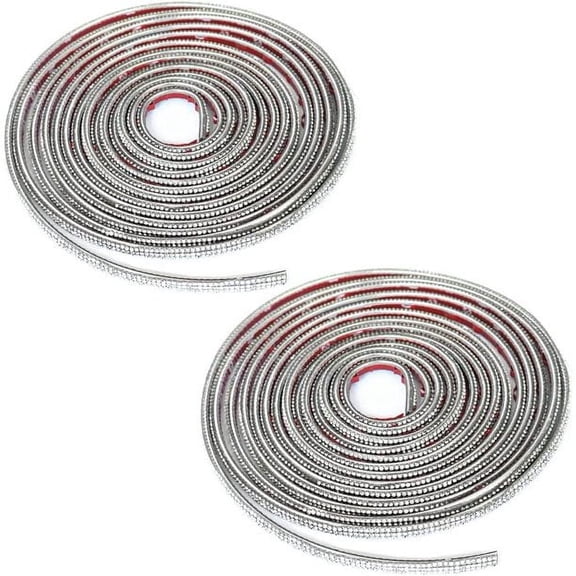 Moyishi 2Packs of 10 Feets Bling Car Trim Self-Adhesive, Bling Car Interior Exterior Accessories for Women, DIY Car Trim Strips Line Molding for Car Dashboard Decoration Door Stickers