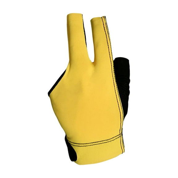 Moyitang 3 Finger Billiard Gloves Snooker Gloves Portable Wear-resistant Non Cue Yellow