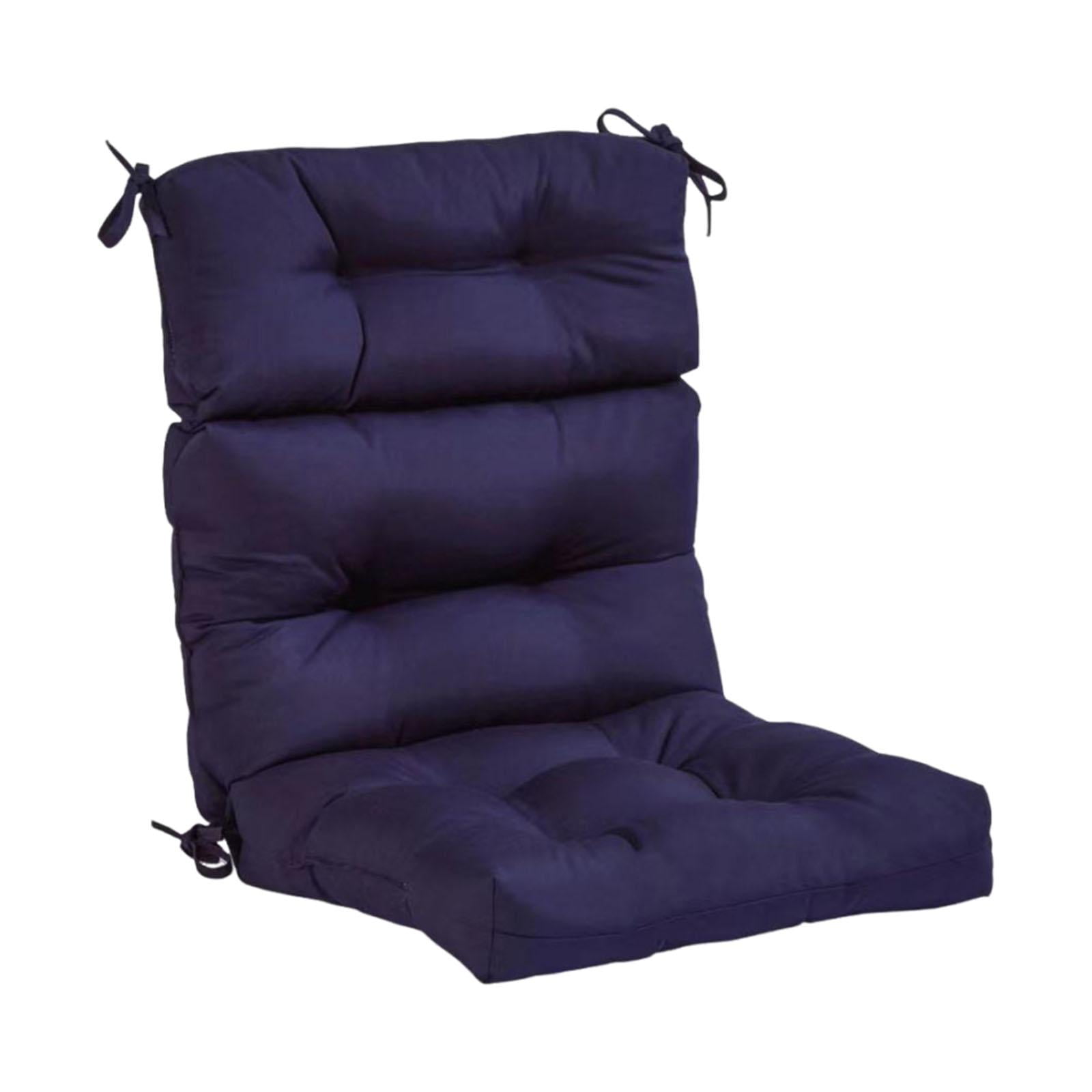 Navy Blue Polyester High Back Outdoor Chair Cushion