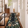 thumbnail image 1 of Moynesa 2'5''x10' Floral Runners for Hallways, 2.5x10ft Kitchen Runner Rug Ultra-Thin Soft Rug, Non-Slip Washable Rug Runner Stain Resistant Boho Rug Low-Pile Carpet Runner for Bathroom Bedroom,Black, 1 of 7