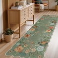 thumbnail image 1 of Moynesa 2'5''x8' Floral Runners for Hallways, 2.5x8ft Kitchen Runner Rug Ultra-Thin Soft Rug, Non-Slip Washable Rug Runner Stain Resistant Boho Rug Low-Pile Carpet Runner for Bathroom Bedroom,Green, 1 of 7