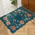 thumbnail image 1 of Moynesa 2'x3' Floral Rugs for Entryway, 2x3ft Washable Kitchen Rugs Ultra-Thin Soft Rug, Non Slip Indoor Door Mat Stain Resistant Boho Small Rug Low-Pile Throw Rug for Bathroom Bedroom,Blue, 1 of 8