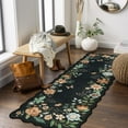 thumbnail image 1 of Moynesa 2'x5' Floral Runners for Hallways, 2x5ft Kitchen Runner Rug Ultra-Thin Soft Rug, Non-Slip Washable Rug Runner Stain Resistant Boho Rug Low-Pile Carpet Runner for Bathroom Bedroom,Black, 1 of 7