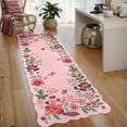 thumbnail image 1 of Moynesa 2'x6' Floral Runners for Hallways, 2x6ft Kitchen Runner Rug Ultra-Thin Soft Rug, Non-Slip Washable Rug Runner Stain Resistant Boho Rug Low-Pile Carpet Runner for Bathroom Bedroom,Pink, 1 of 7