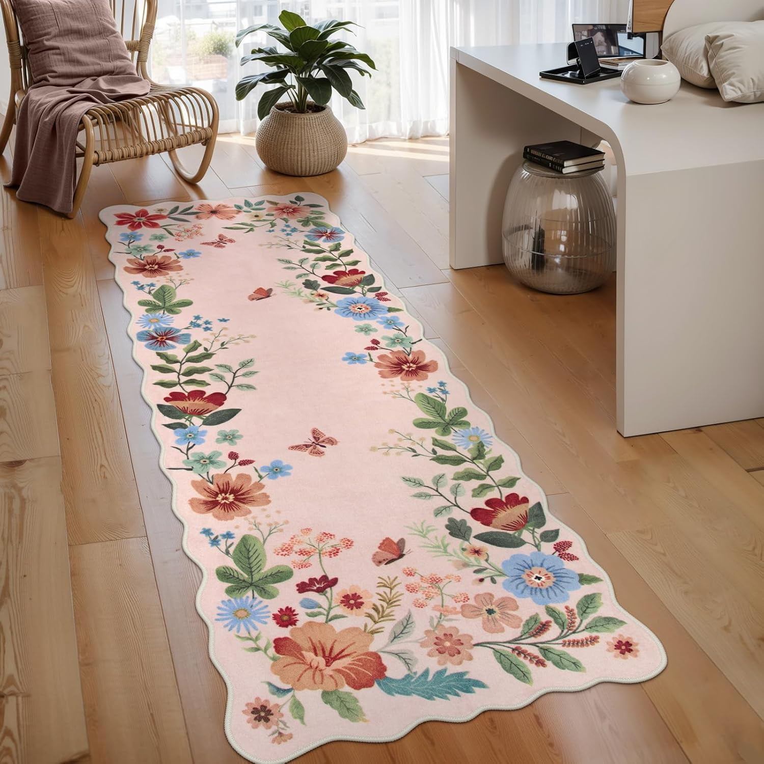 Moynesa 2'x6' Floral Runners for Hallways, 2x6ft Kitchen Runner Rug ...