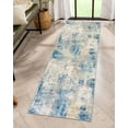 thumbnail image 1 of Moynesa 2'x6' Modern Abstract Blue Bathroom Runner Rug,Washable Long Hallway Rug Runner, Soft Non Slip Blue Floor Accent Carpet Runner for Entryway Kitchen Laundry Room Doorway Bedroom, 1 of 7