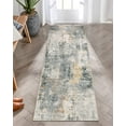 thumbnail image 1 of Moynesa 2'x6' Modern Abstract Gray Bathroom Runner Rug,Washable Long Hallway Rug Runner, Soft Non Slip Blue Floor Accent Carpet Runner for Entryway Kitchen Laundry Room Doorway Bedroom, 1 of 7