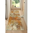 thumbnail image 1 of Moynesa 2'x6' Modern Abstract Yellow Bathroom Runner Rug,Washable Long Hallway Rug Runner, Soft Non Slip Blue Floor Accent Carpet Runner for Entryway Kitchen Laundry Room Doorway Bedroom, 1 of 7