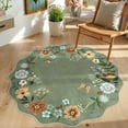 thumbnail image 1 of Moynesa 3' Floral Round Area Rug, Washable Rugs for Bedroom Ultra-Thin Soft Rug, Non-Slip Small Boho Circle Carpet for Entryway Kitchen Laundry Bathroom,Green, 1 of 8
