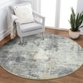thumbnail image 1 of Moynesa 3'Round Modern Abstract Round Rug,Gray Kitchen Rug Washable Entryway Circle Rug Soft Bedroom Mat, Contemporary Non Slip Indoor Floor Throw Carpet for Under Dining Table Nursery Home, 1 of 7