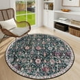 thumbnail image 1 of Moynesa 3'Round Moroccan Trellis Round Area Rugs - Washable Small Round Rug 3ft Non-Slip Soft Circle Rugs for Bedroom Vintage Ultra-Thin Throw Carpet for Entryway Kitchen Laundry Bathroom Black, 1 of 6