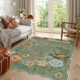 thumbnail image 1 of Moynesa 3'x5' Floral Bedroom Rugs Rugs, Area Rugs 3x5ft Rug for Entryway Ultra-Thin Soft Rug, Non-Slip Washable Rugs Stain Resistant Boho Rug Low-Pile Throw Rug for ‎Living Room Office,Green, 1 of 8