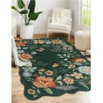 thumbnail image 1 of Moynesa 3'x5' Floral Bedroom Rugs Rugs, Area Rugs 3x5ft Rug for Entryway Ultra-Thin Soft Rug, Non-Slip Washable Rugs Stain Resistant Boho Rug Low-Pile Throw Rug for ‎Living Room Office,Dark Green, 1 of 8