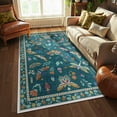 thumbnail image 1 of Moynesa 3'x5' Insect Washable Rug, Small Area Rug for Living Room Bedroom, Non Slip Soft Bug Accent Throw Carpet for Entryway Kitchen Nursery Office, Green, 1 of 10