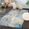 thumbnail image 1 of Moynesa 3'x5' Modern Abstract Area Rug,Washable Bedroom Rug Soft Throw Entry Mat Contemporary Faux Wool Non-Slip Stain Resistant Carpet for Living Room Kitchen Bath Office, Blue, 1 of 7