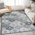 thumbnail image 1 of Moynesa 3'x5' Moroccan Trellis Area Rug, 3x5ft Washable Bedroom Rug Indoor Non-Slip, Small Oriental Accent Throw Rug for Kitchen Entryway Bathroom Living Room Office Carpet Blue, 1 of 7