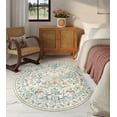 thumbnail image 1 of Moynesa 4'Round Boho Light Beige Rug, Washable Small Circle Rugs for Bedroom, Circular Rug, Soft Non-Slip Round Carpet for Sunroom, Biege, 1 of 7