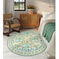 thumbnail image 1 of Moynesa 4'Round Boho Light Green Rug, Washable Small Circle Rugs for Bedroom, Circular Rug, Soft Non-Slip Round Carpet for Sunroom,Green, 1 of 6