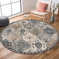 thumbnail image 1 of Moynesa 4'Round Moroccan Trellis Washable Rugs - Non-Slip Round Rug 4ft Ultra-Thin Small Circle Rugs for Entryway Vintage Soft Throw Rug Carpet for Kitchen Bedroom Nursery Bathroom Gray, 1 of 7
