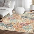 thumbnail image 1 of Moynesa 4'x6' Area Rug for Living Room Indoor Non-Slip Moroccan Trellis Washable Mat Large Oriental Accent Throw Rug for Kitchen Entryway Bathroom Bedroom Office Carpet,Cream, 1 of 7