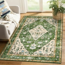 Moynesa 4'x6' Boho Tribal Area Rug,4x6ft Washable Bedroom Rug, Soft Non Slip Non-Shedding Kitchen Mat Indoor Accent Entry Carpet for Living Dining Playroom Nursery Greem